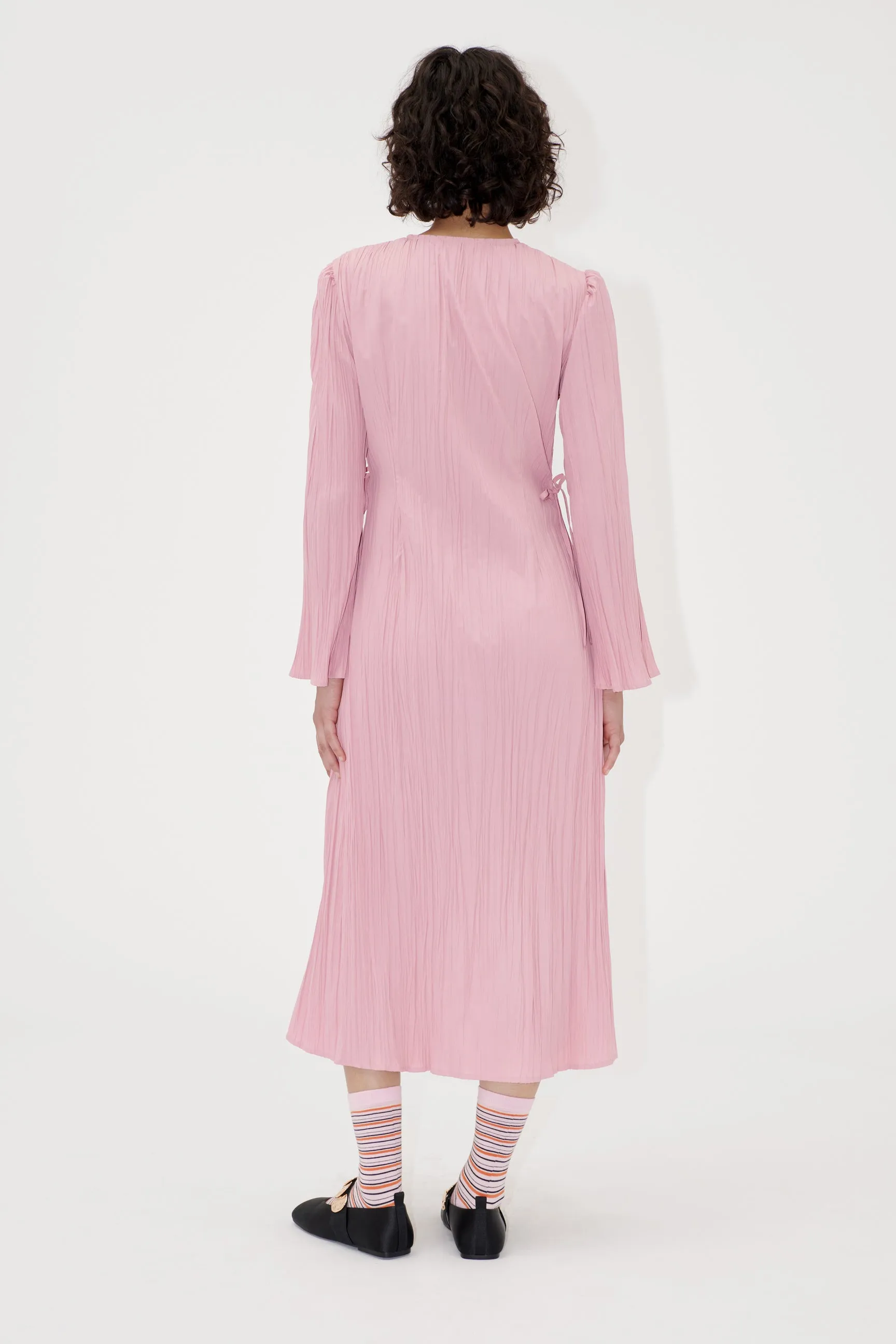 Long Sleeve Wrap Tie Dress