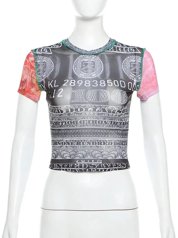 Money On My Mind Mesh Crop Top