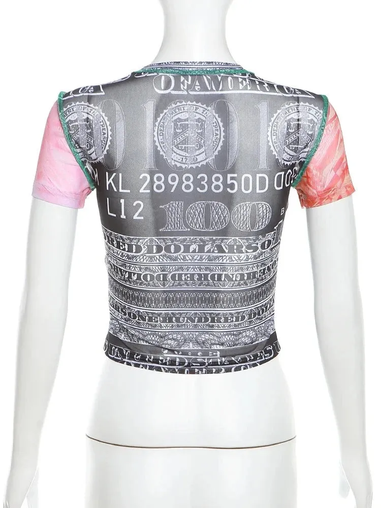 Money On My Mind Mesh Crop Top