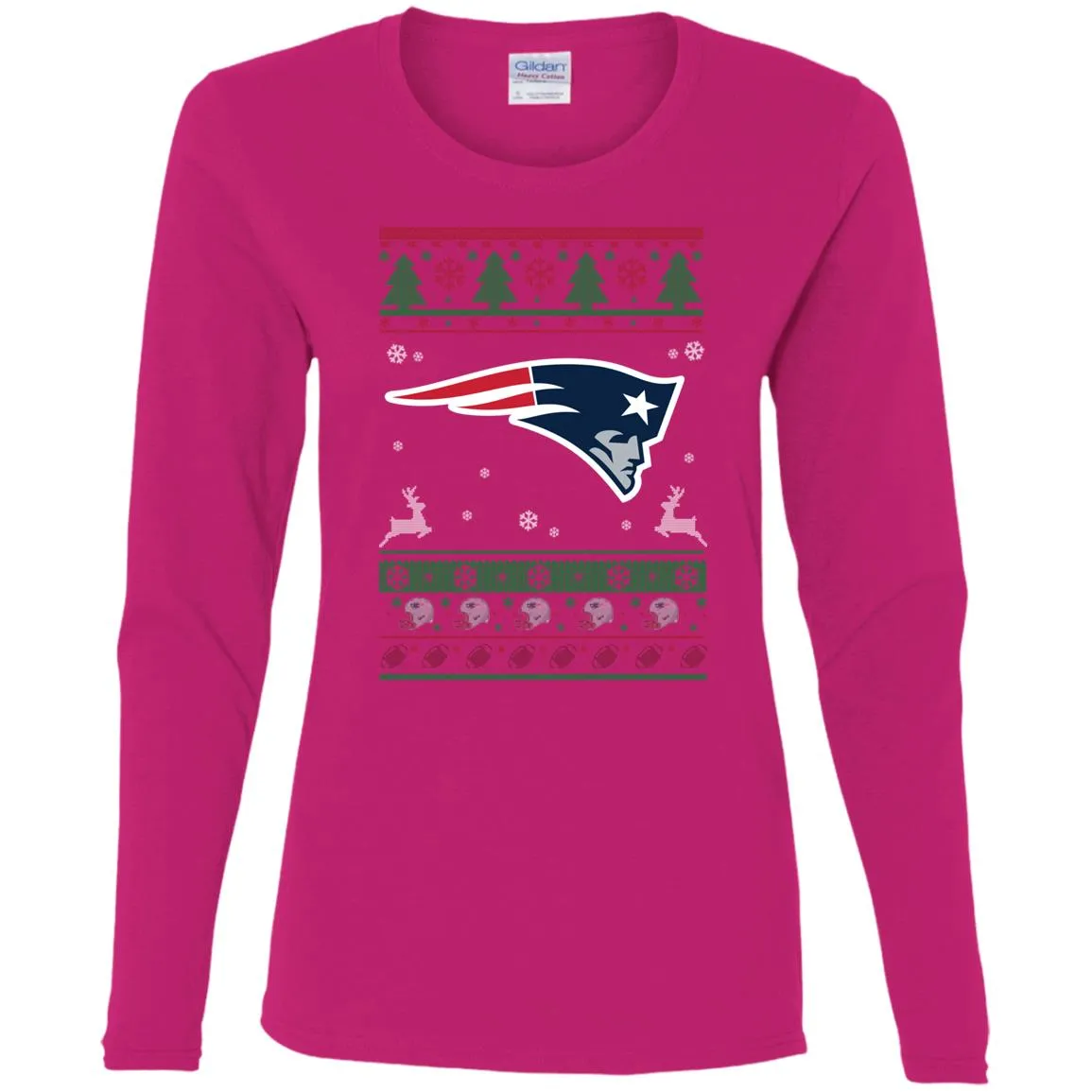 New England Patriots Logo Football Teams Ugly Christmas Sweater Women Long Sleeve Shirt