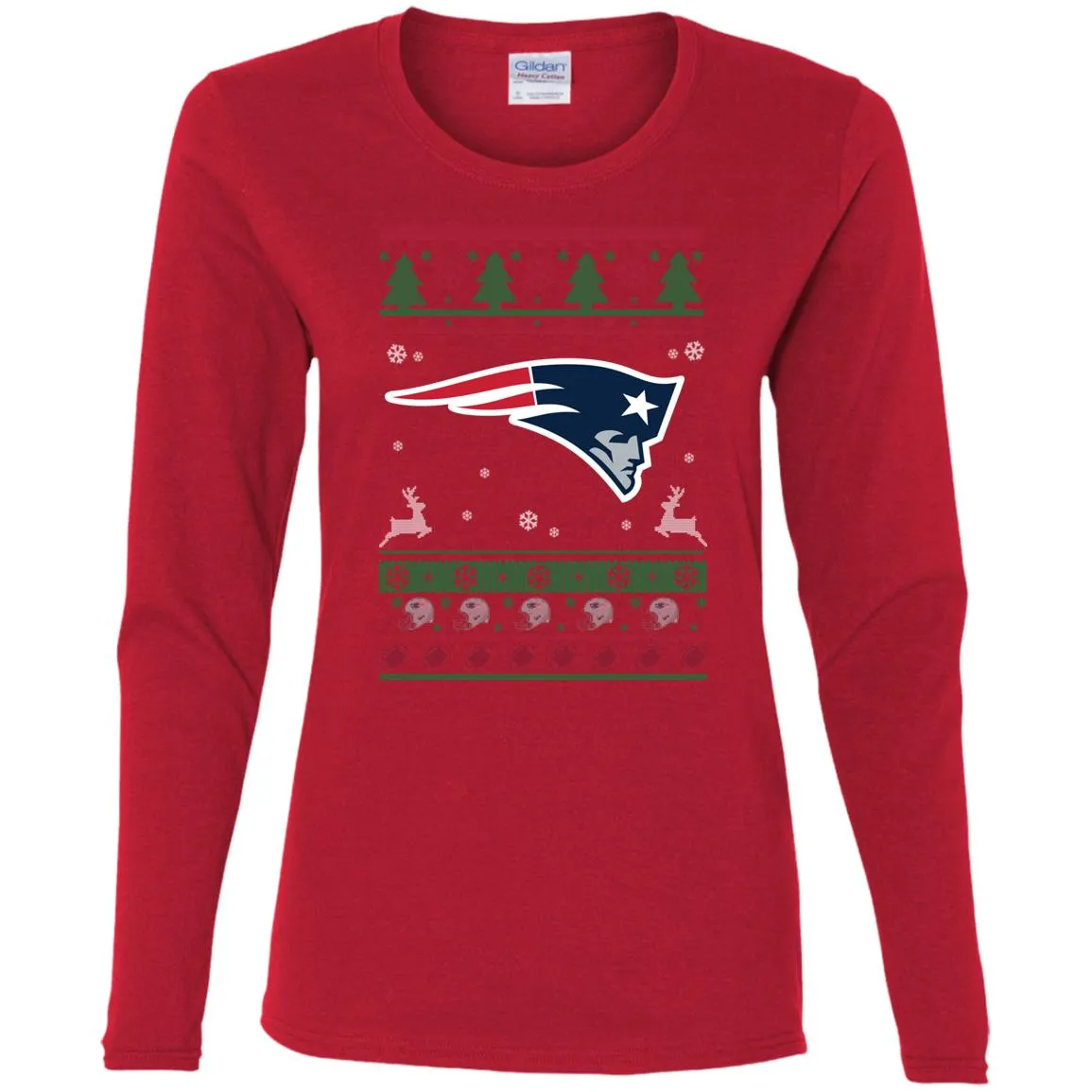 New England Patriots Logo Football Teams Ugly Christmas Sweater Women Long Sleeve Shirt