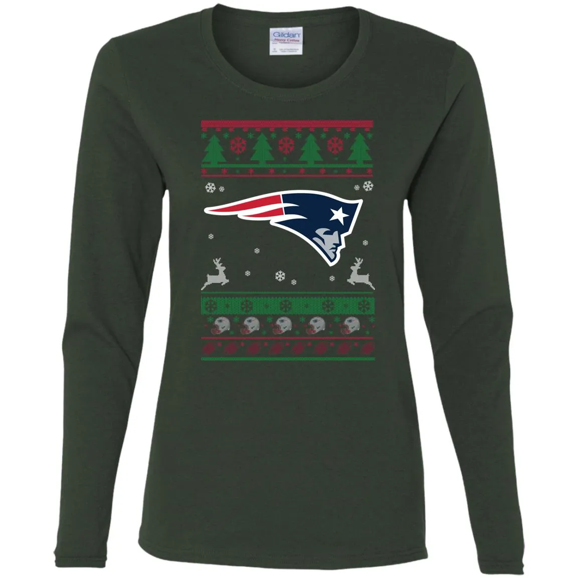 New England Patriots Logo Football Teams Ugly Christmas Sweater Women Long Sleeve Shirt