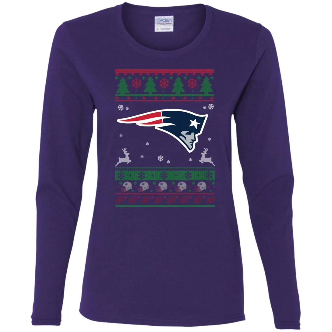 New England Patriots Logo Football Teams Ugly Christmas Sweater Women Long Sleeve Shirt