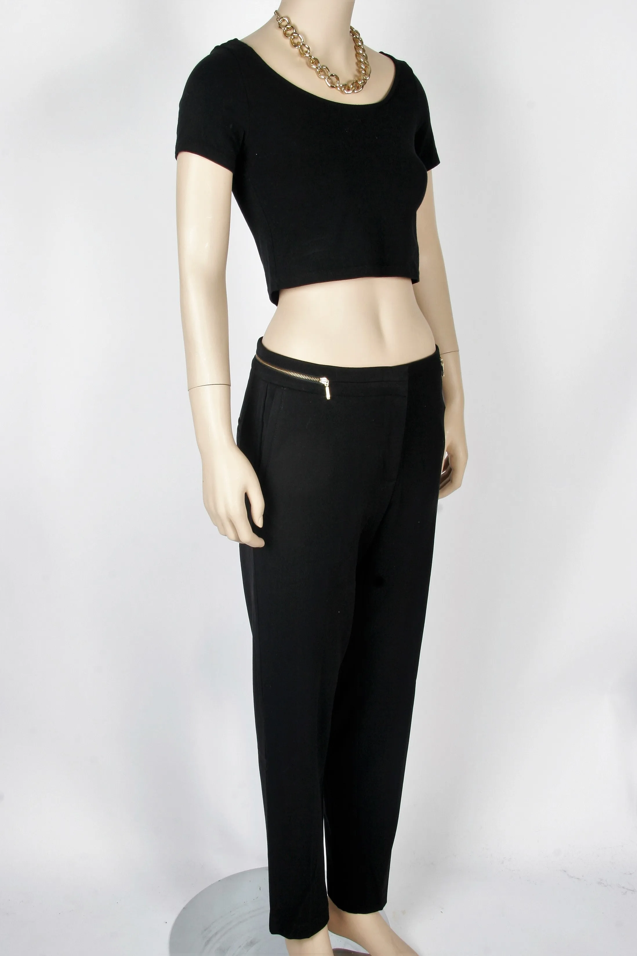 NWT H&M Black Tapered Leg Trousers-Size 8