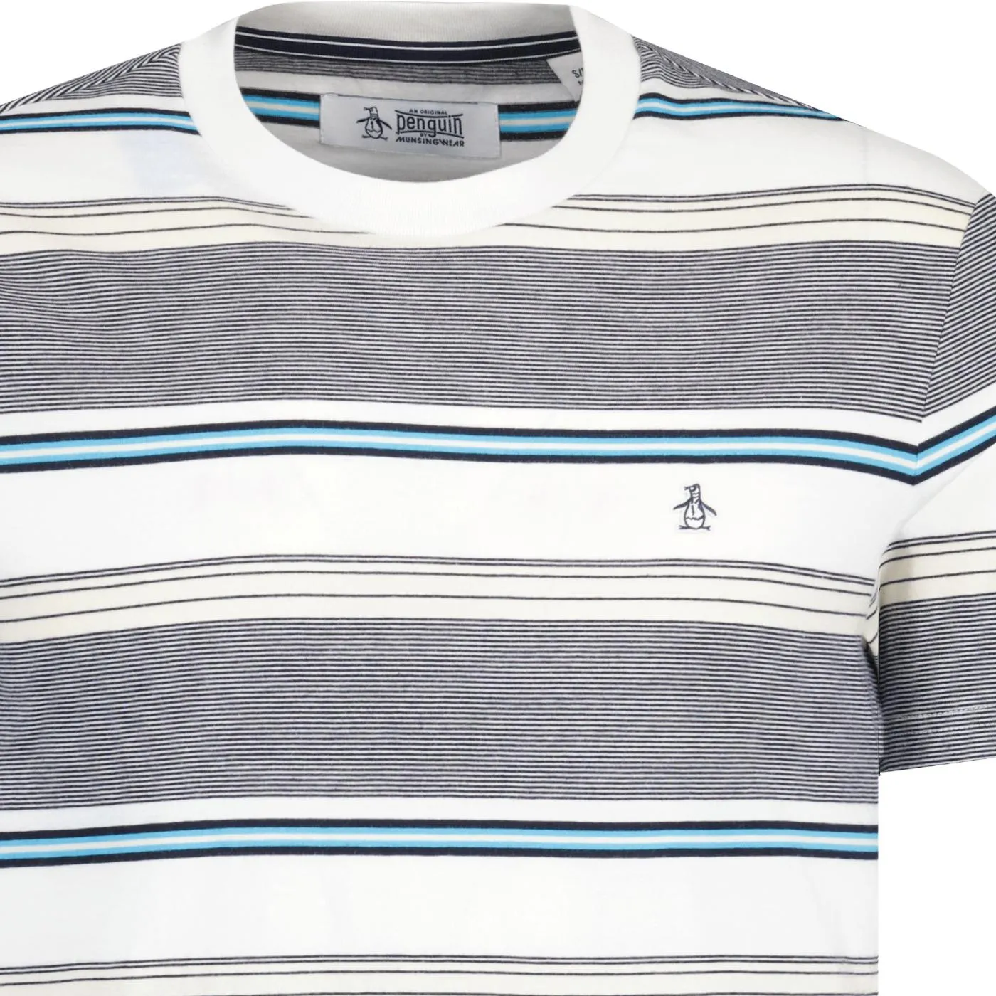 Original Penguin Multi Stripe Jersey Organic Cotton T-Shirt - Bright White