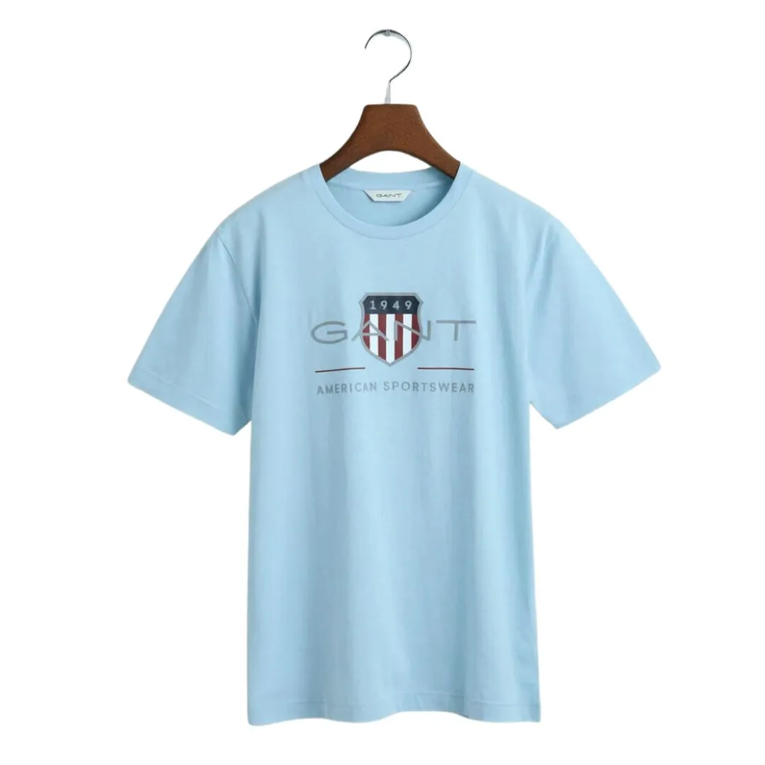 Pale Blue Large Shield Logo T-Shirt