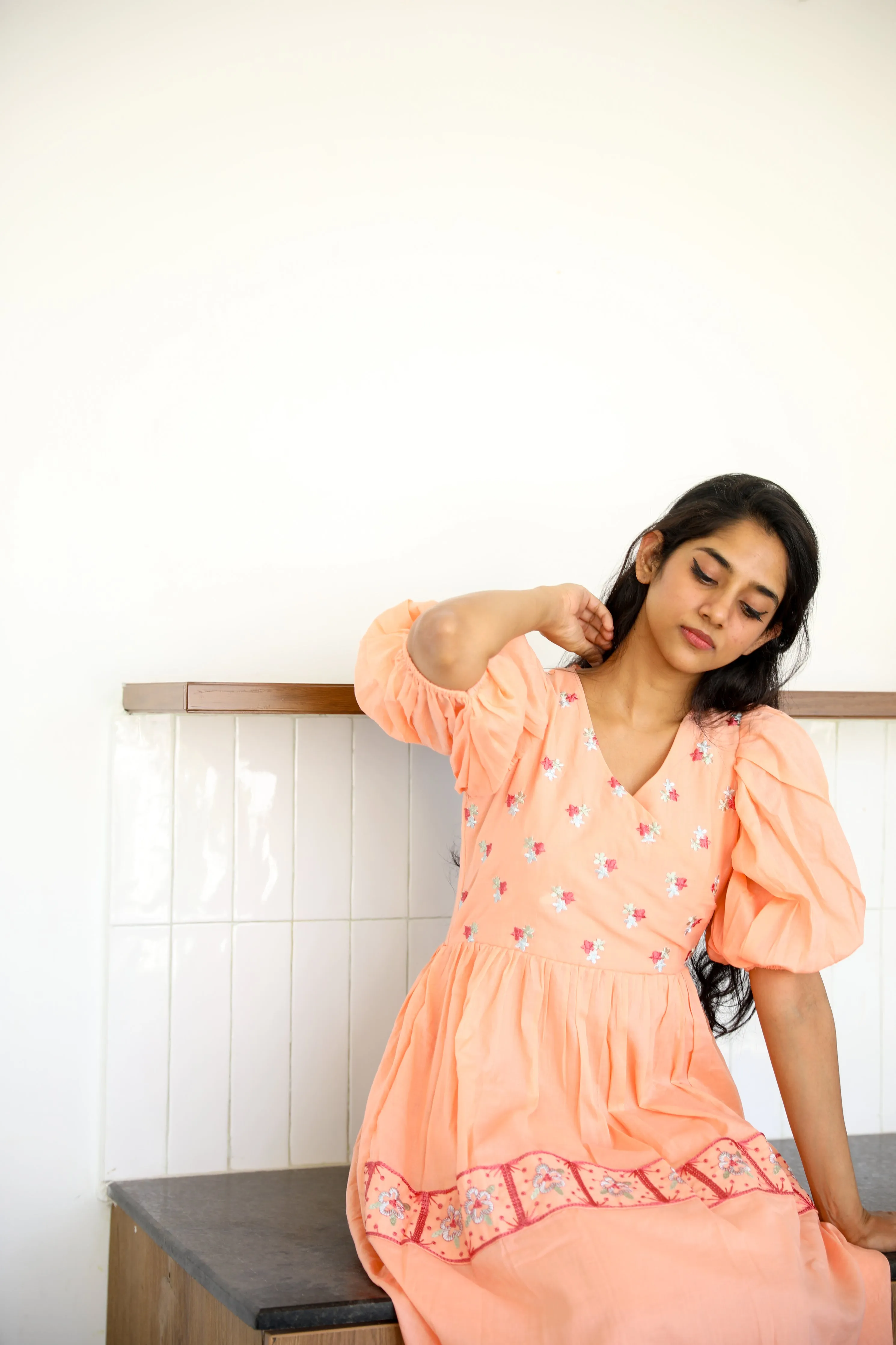 Peach Melba Wrap Dress