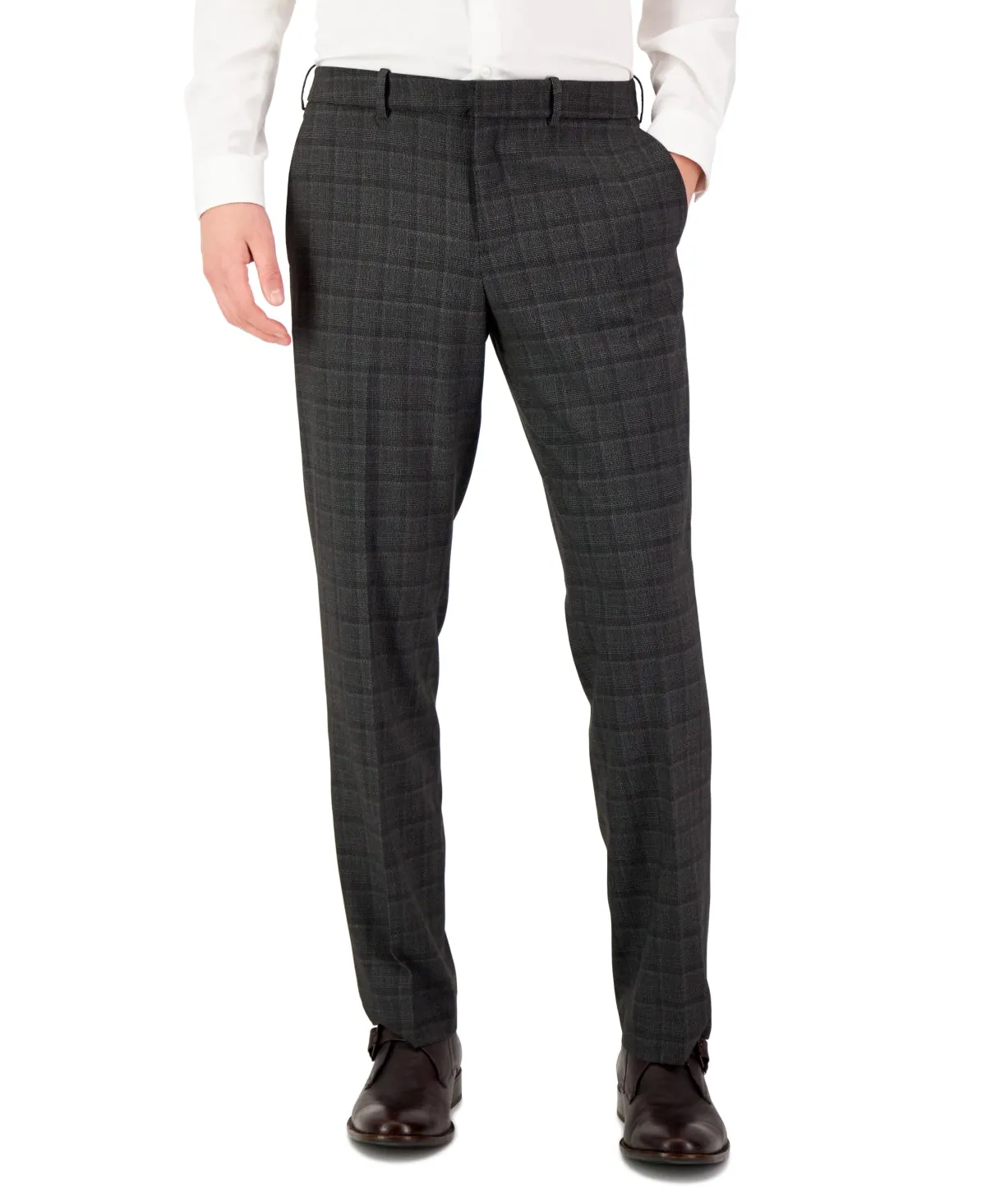 Perry Ellis Portfolio Men's Modern Fit Solid Resolution Pants Charcoal 30 x 30