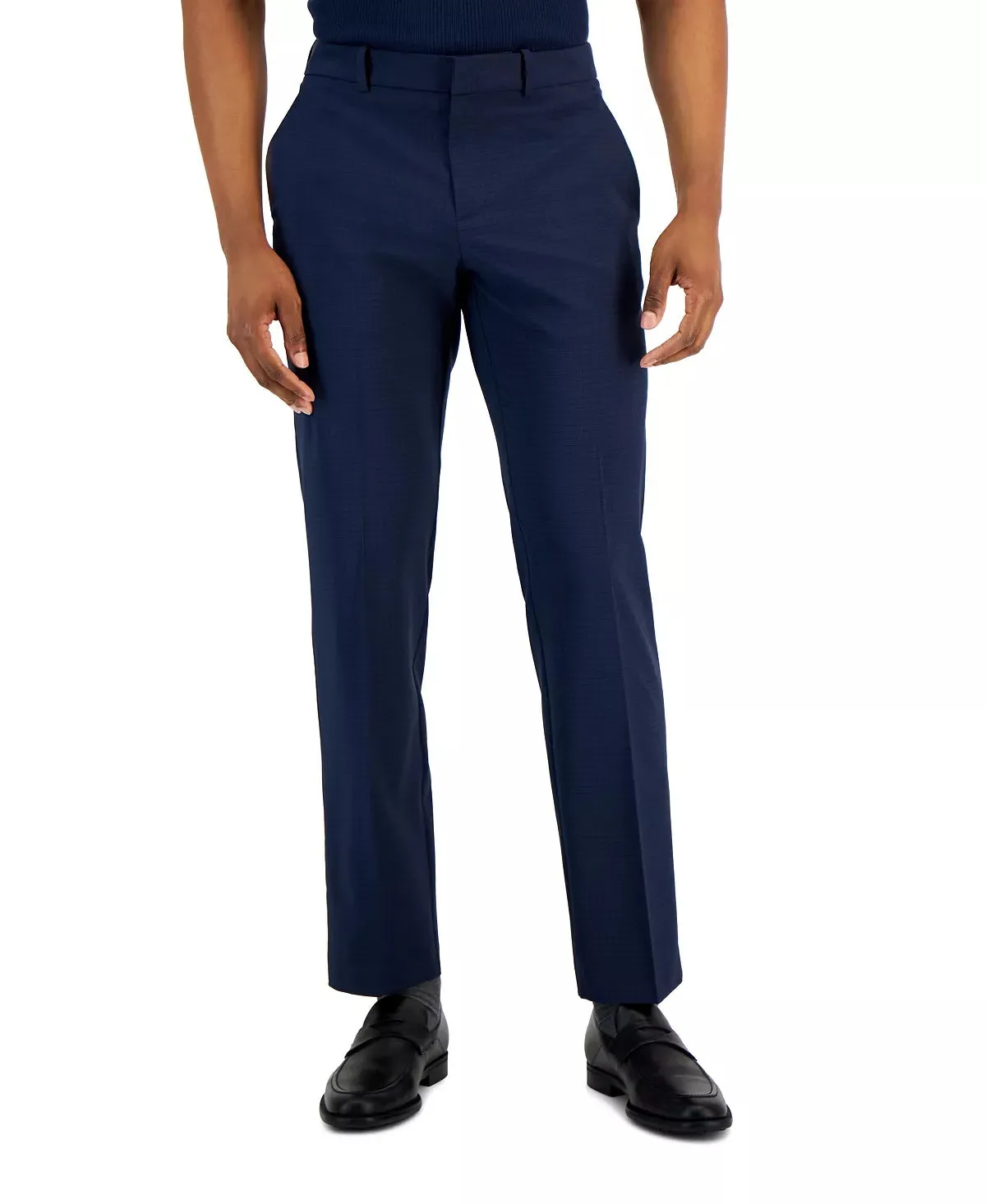 Perry Ellis Portfolio Men's Modern Fit Stretch Dress Pants Navy 33 x 30