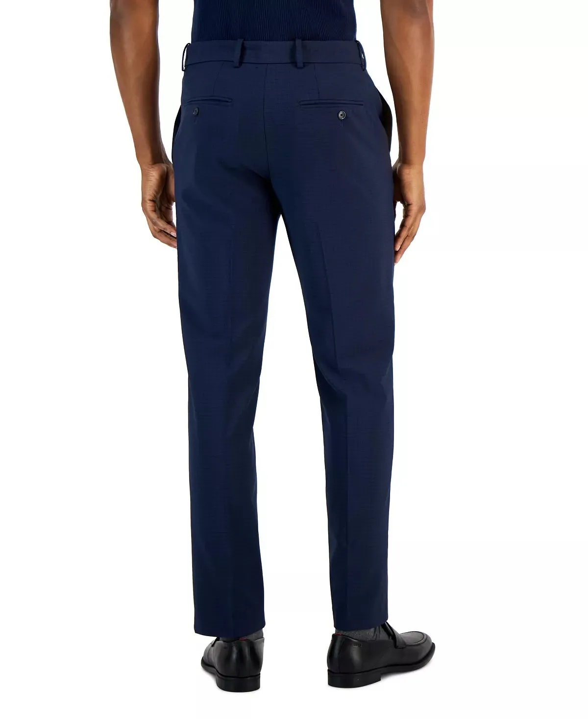 Perry Ellis Portfolio Men's Modern Fit Stretch Dress Pants Navy 33 x 30