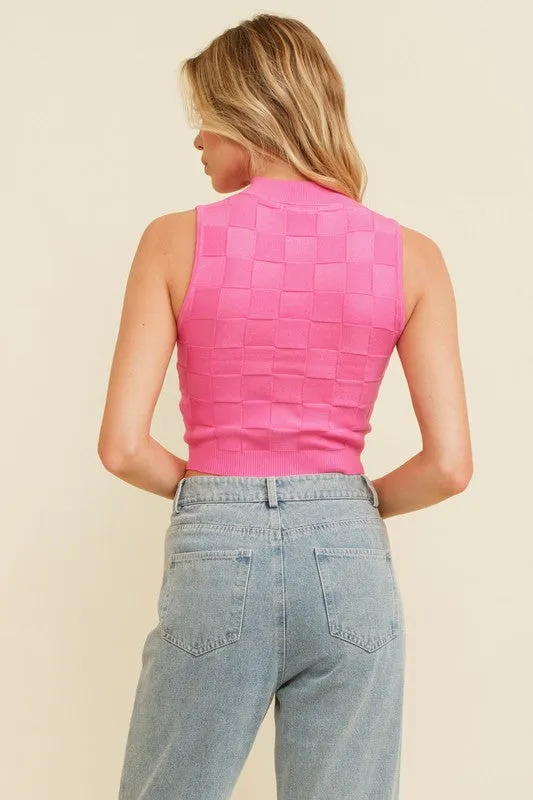 Pink Mock Neck Top