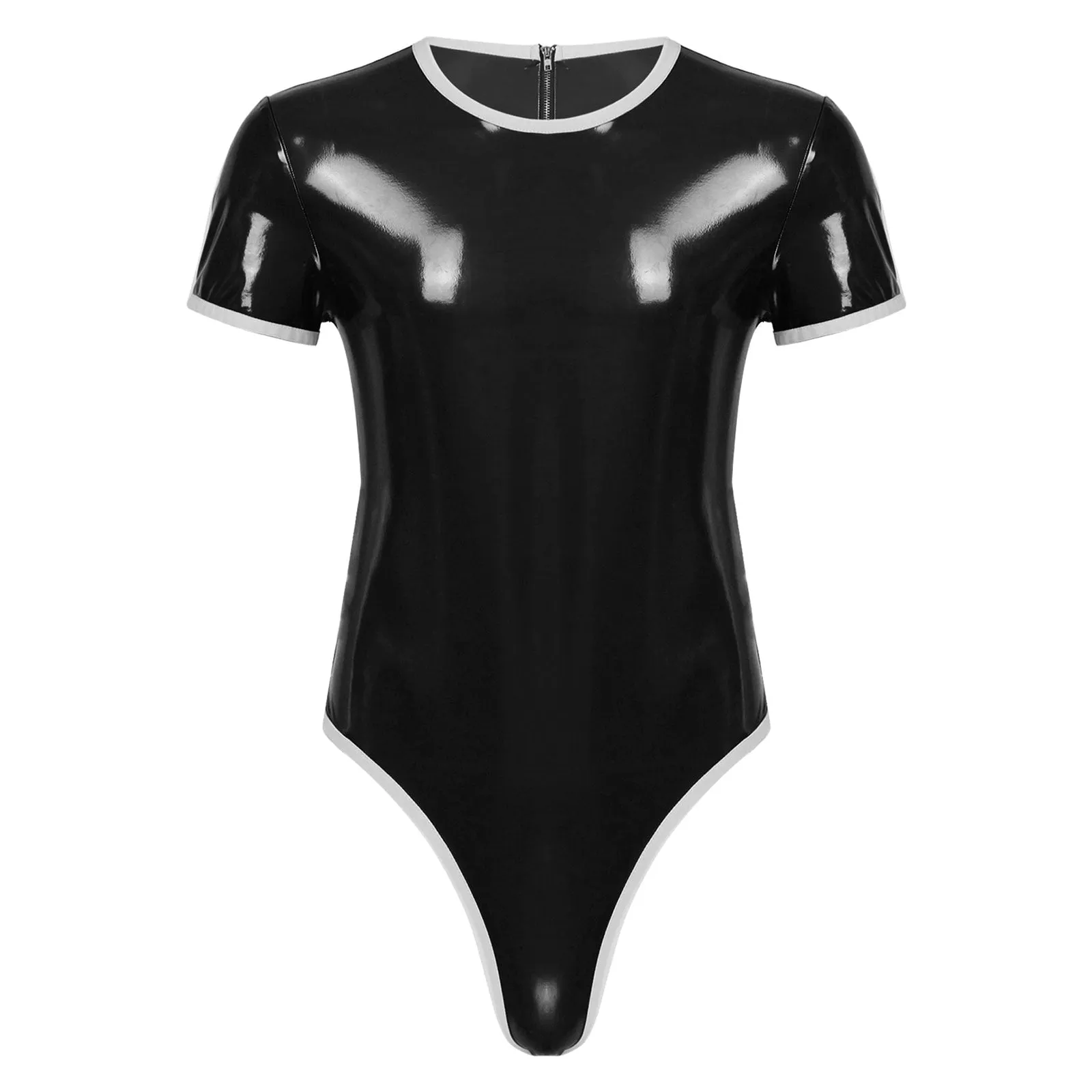 Pink Patent Leather Bodysuit: Sexy Male Sissy Lingerie