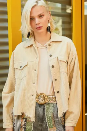 Pol Clothing Inc. Love You A Latte Jacket – Cozy Corduroy Trucker Style