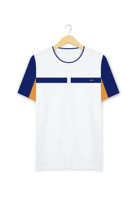 Ryusei Kaos Pria Tamanishi Button CMB White