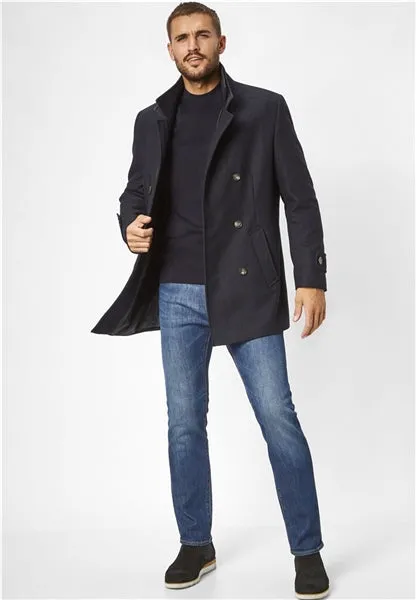 S4 GEORGE Wool DB COAT Navy