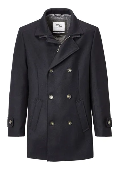 S4 GEORGE Wool DB COAT Navy