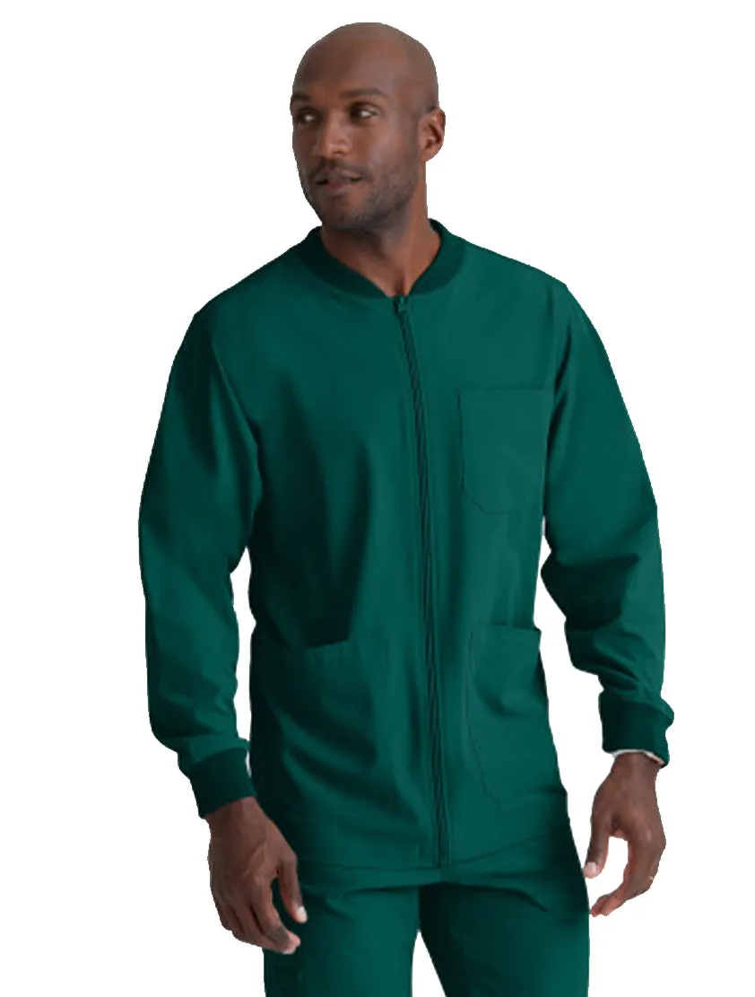 SKECHERS™ by Barco Structure 3-Pocket Crewneck Warmup Scrub Jacket-XL