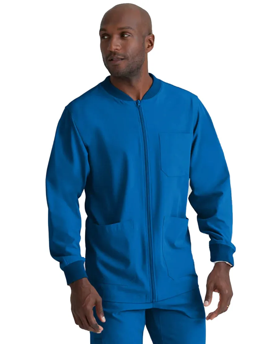 SKECHERS™ by Barco Structure 3-Pocket Crewneck Warmup Scrub Jacket-XL