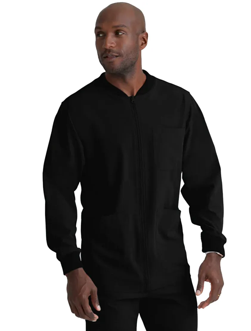 SKECHERS™ by Barco Structure 3-Pocket Crewneck Warmup Scrub Jacket-XL