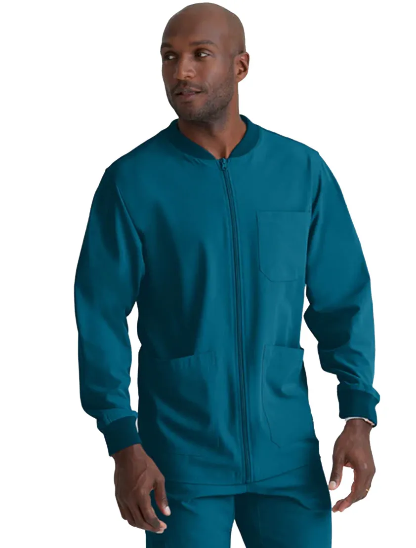 SKECHERS™ by Barco Structure 3-Pocket Crewneck Warmup Scrub Jacket-XL