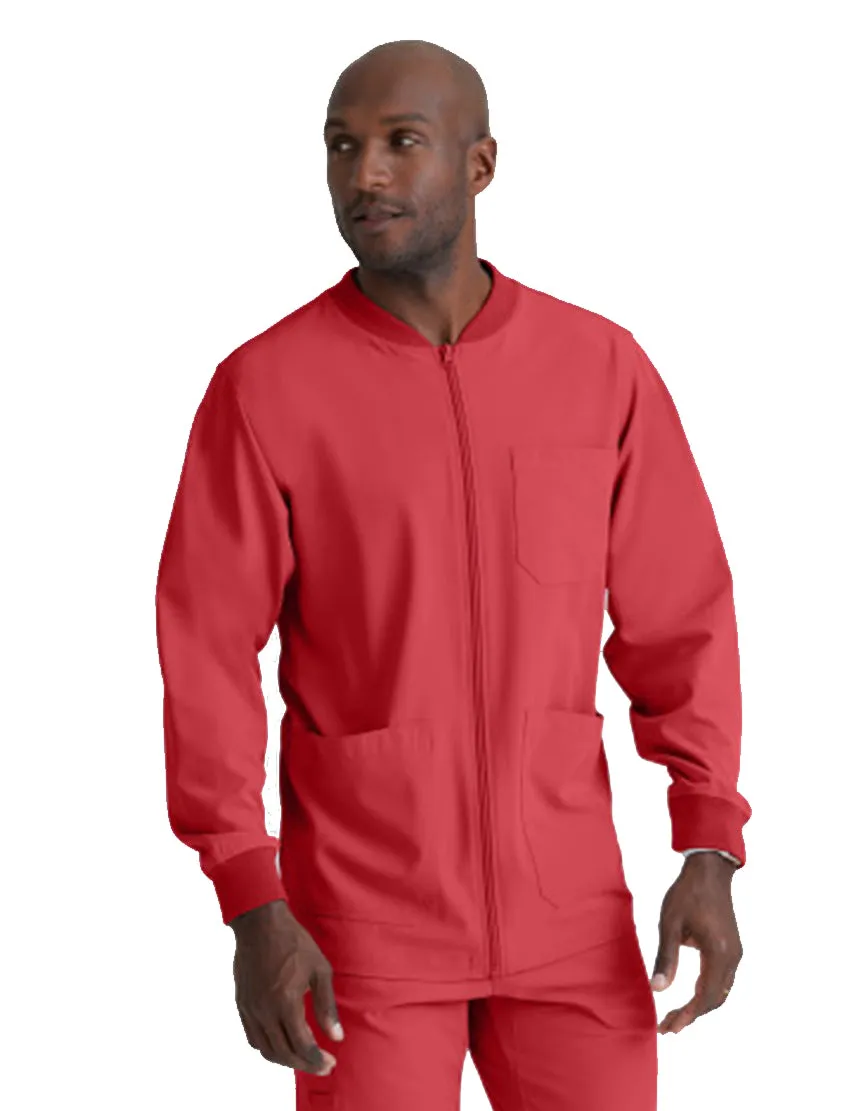 SKECHERS™ by Barco Structure 3-Pocket Crewneck Warmup Scrub Jacket-XL