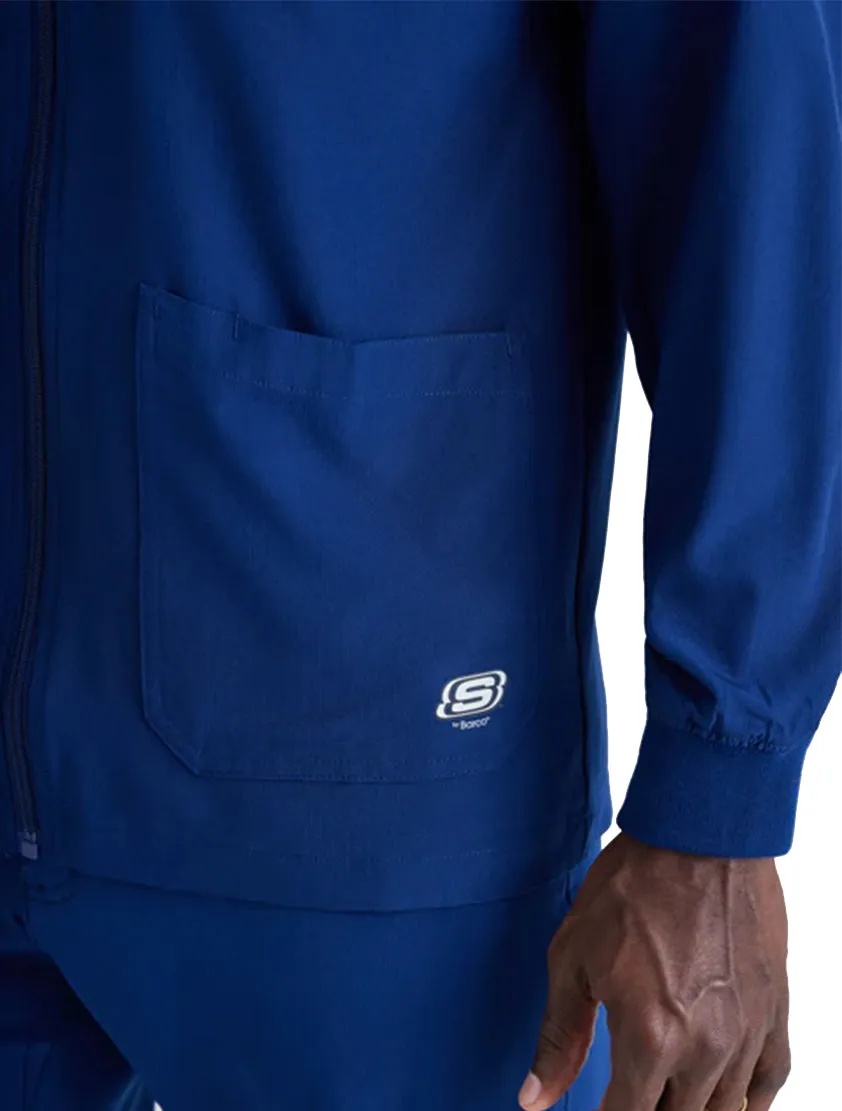SKECHERS™ by Barco Structure 3-Pocket Crewneck Warmup Scrub Jacket-XL
