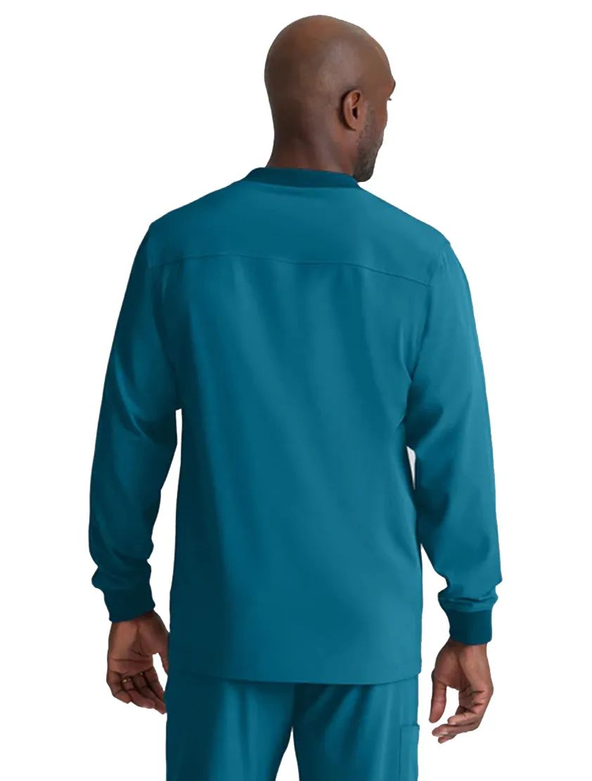 SKECHERS™ by Barco Structure 3-Pocket Crewneck Warmup Scrub Jacket-XL