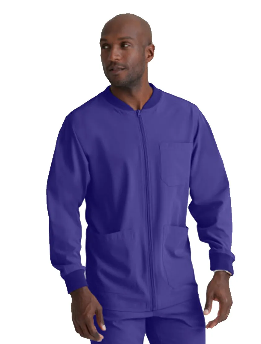 SKECHERS™ by Barco Structure 3-Pocket Crewneck Warmup Scrub Jacket-XL