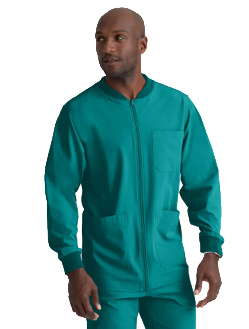 SKECHERS™ by Barco Structure 3-Pocket Crewneck Warmup Scrub Jacket-XL