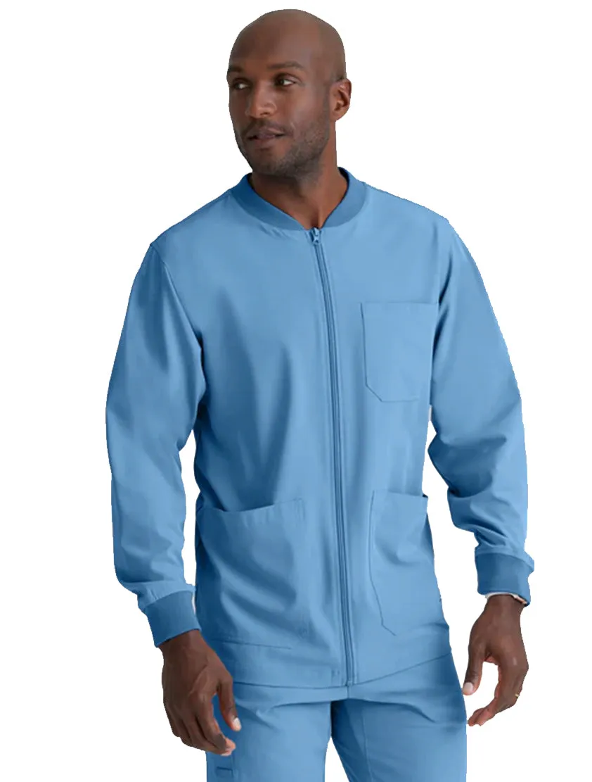 SKECHERS™ by Barco Structure 3-Pocket Crewneck Warmup Scrub Jacket-XL