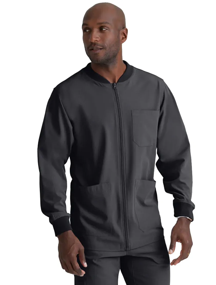 SKECHERS™ by Barco Structure 3-Pocket Crewneck Warmup Scrub Jacket-XL