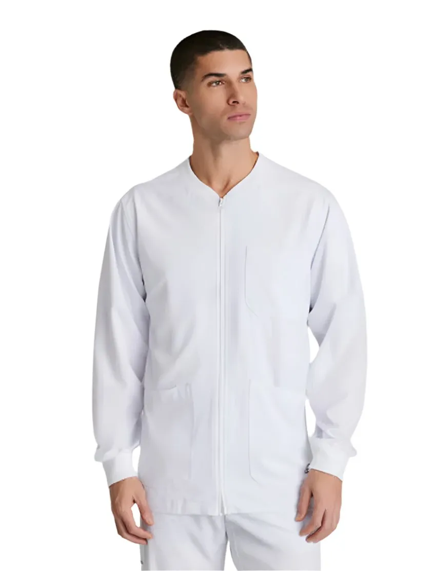 SKECHERS™ by Barco Structure 3-Pocket Crewneck Warmup Scrub Jacket-XL