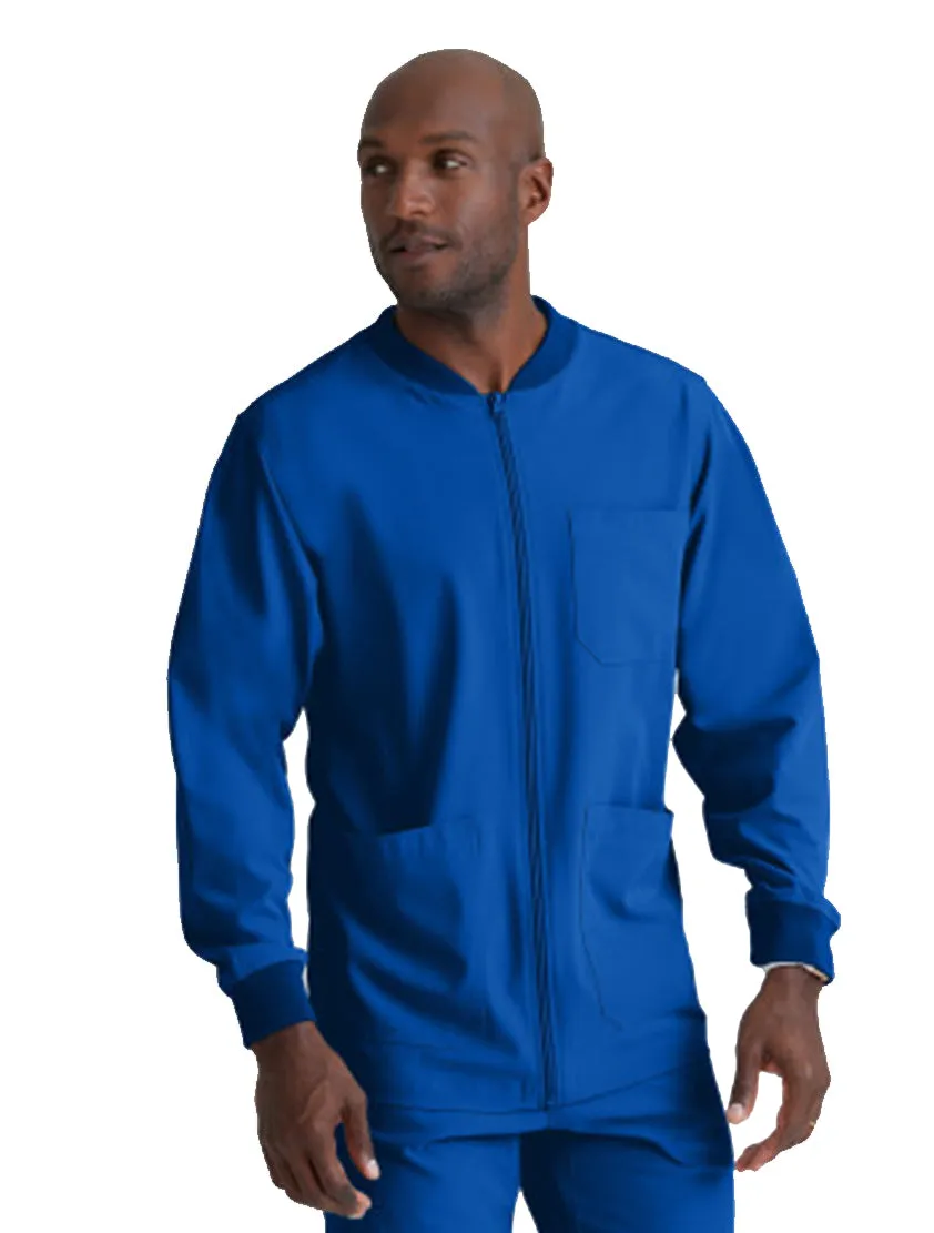SKECHERS™ by Barco Structure 3-Pocket Crewneck Warmup Scrub Jacket-XL