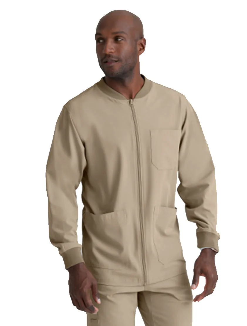 SKECHERS™ by Barco Structure 3-Pocket Crewneck Warmup Scrub Jacket-XL