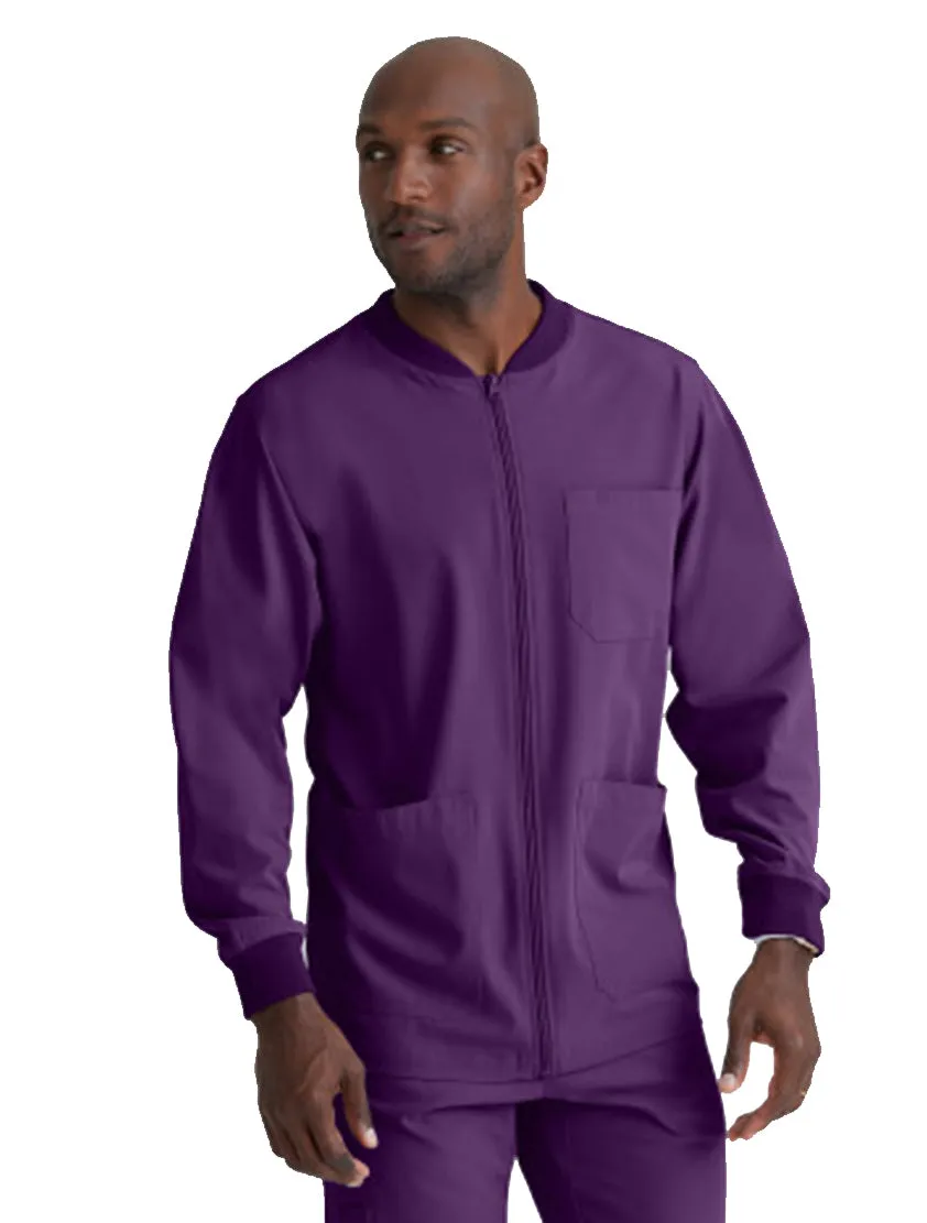 SKECHERS™ by Barco Structure 3-Pocket Crewneck Warmup Scrub Jacket-XL