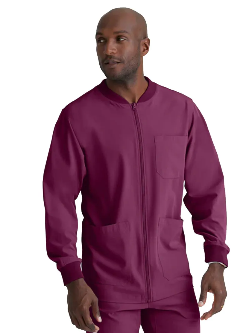 SKECHERS™ by Barco Structure 3-Pocket Crewneck Warmup Scrub Jacket-XL