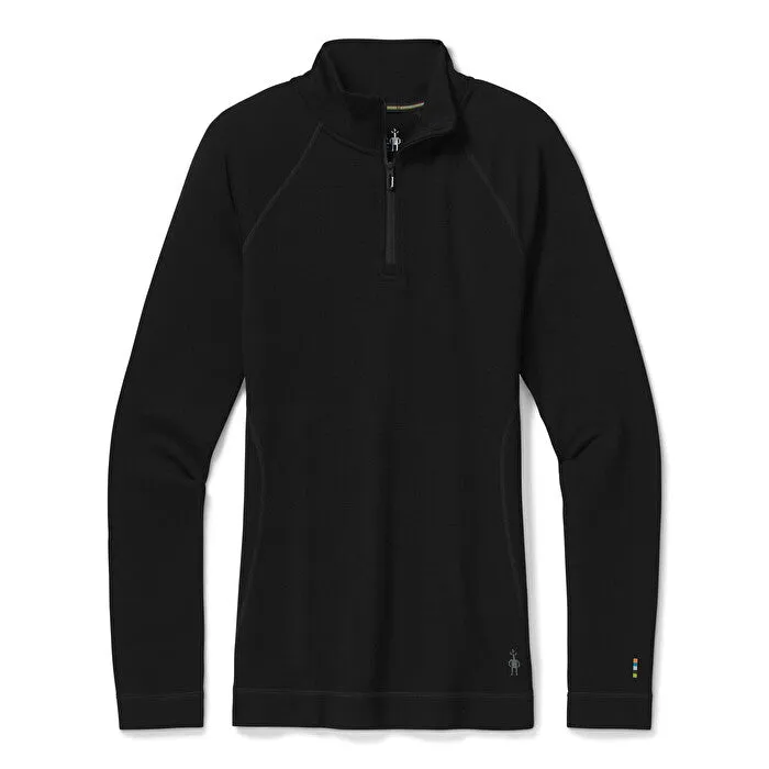 Smartwool Women's Classic Thermal Merino 250 Long Sleeve 1/4 Zip Base Layer Top (Black)