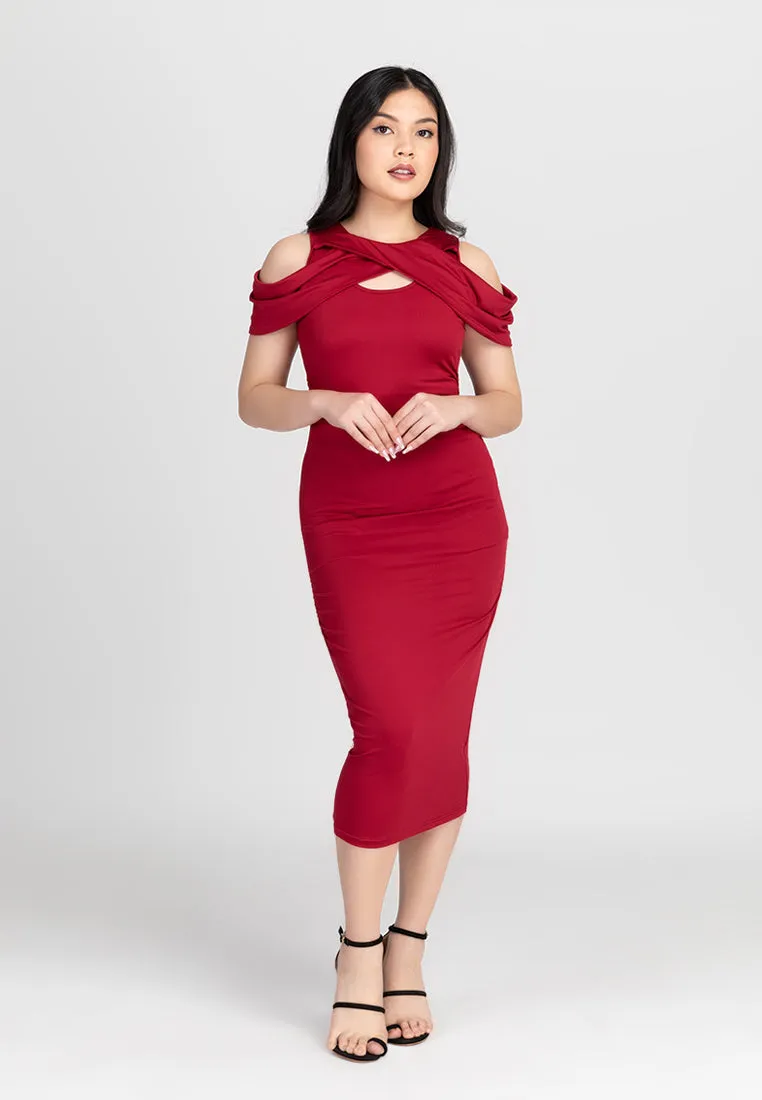 SOLSTICE Ruched Bodycon Dress