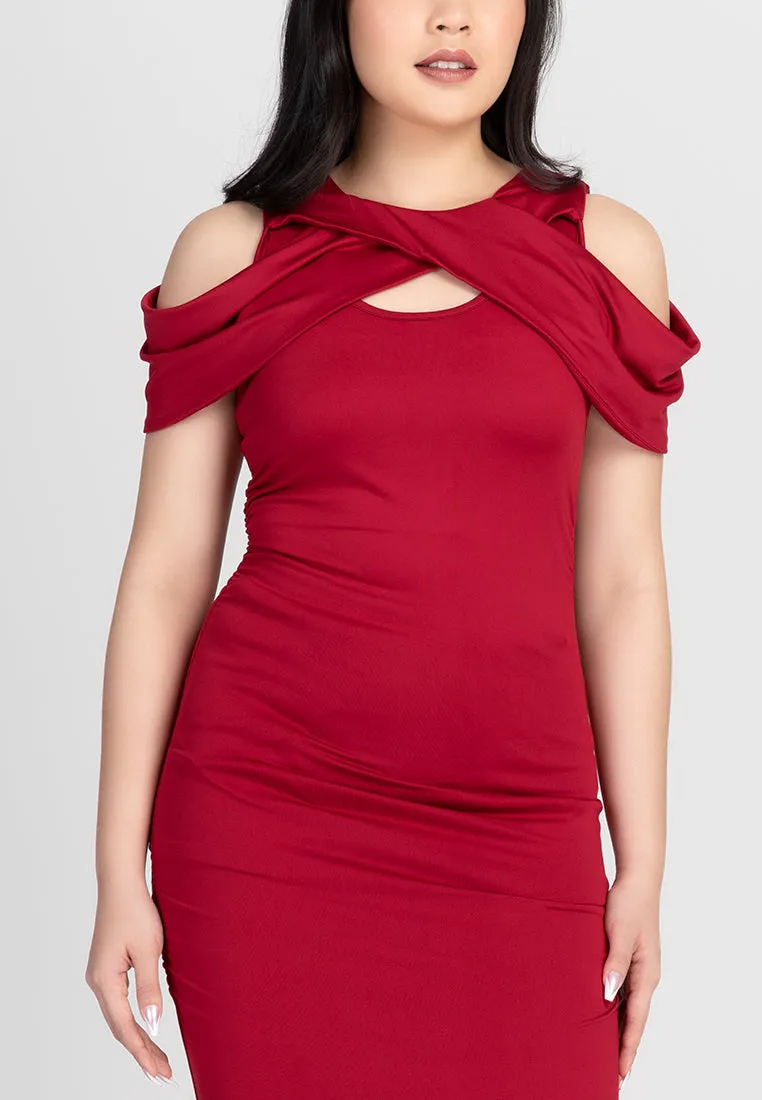SOLSTICE Ruched Bodycon Dress