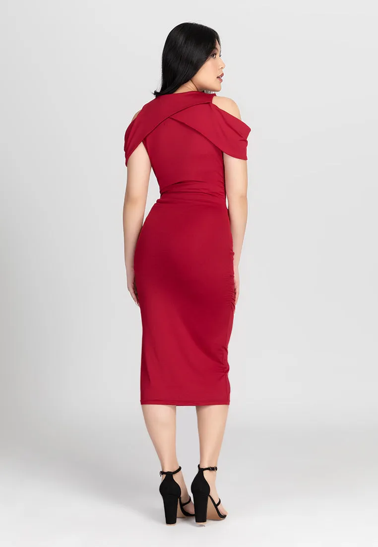 SOLSTICE Ruched Bodycon Dress