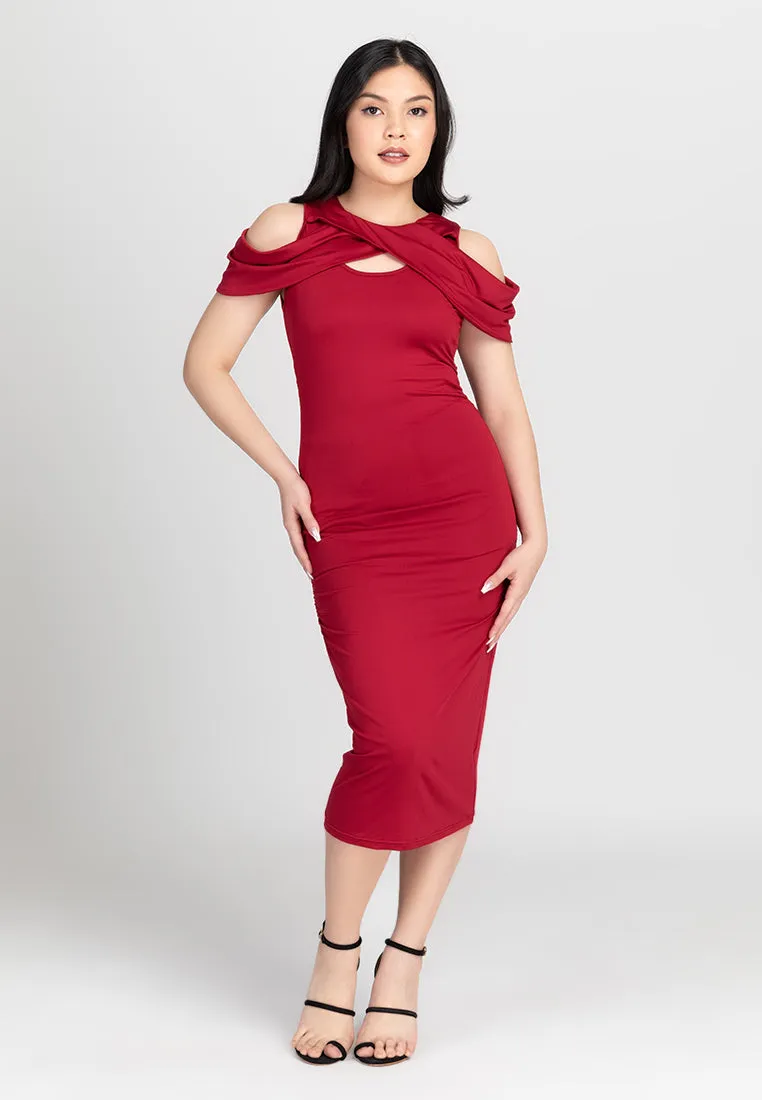 SOLSTICE Ruched Bodycon Dress