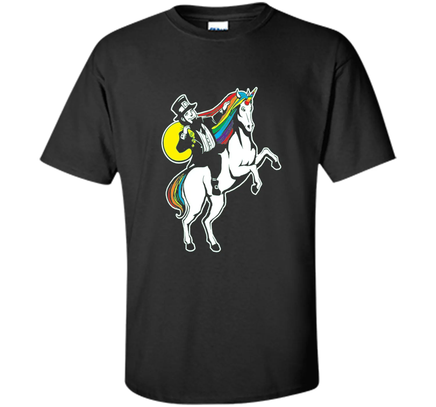 St Patrick's Day Lepricorn Leprechaun Riding Unicorn T-Shirt