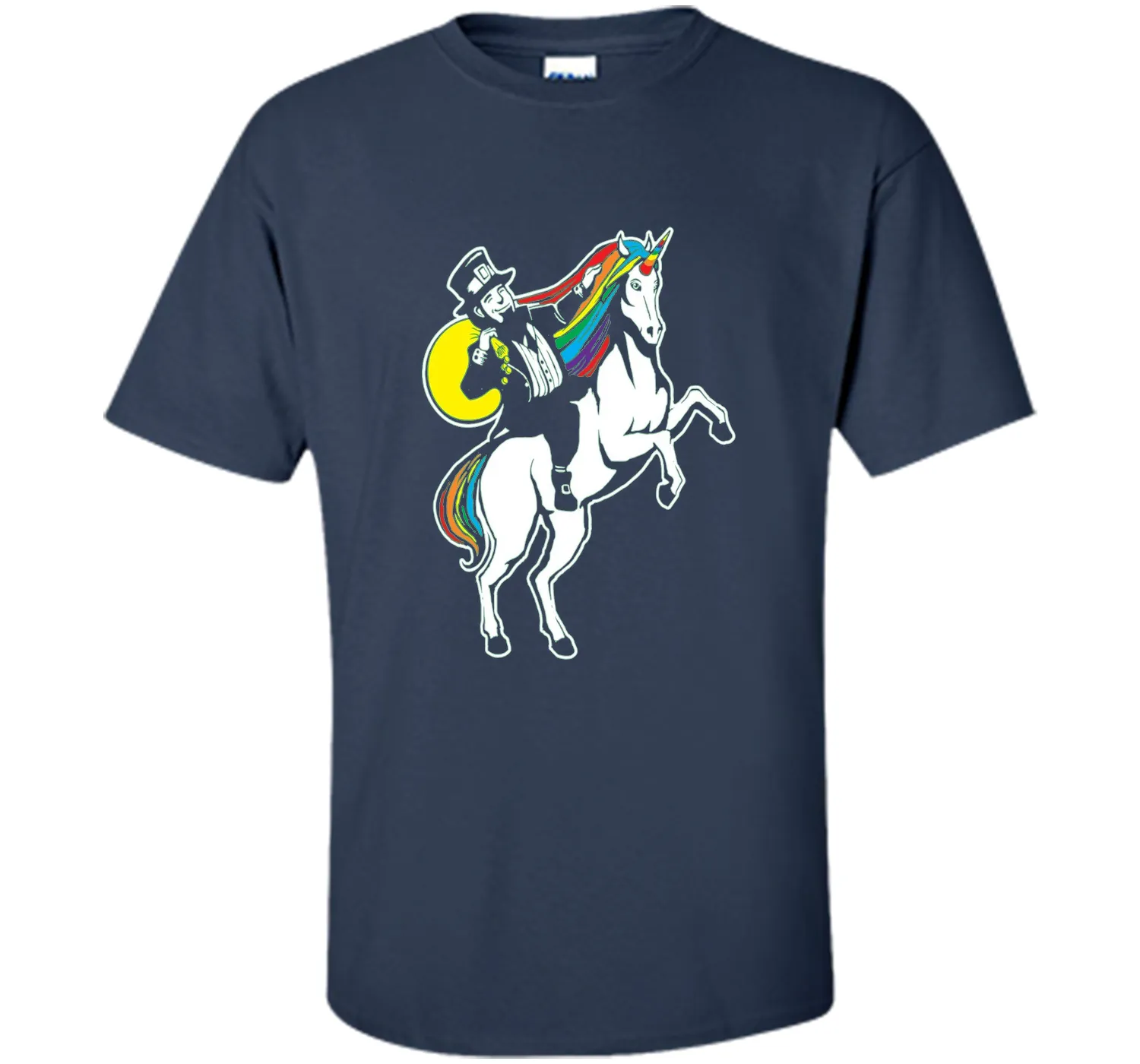 St Patrick's Day Lepricorn Leprechaun Riding Unicorn T-Shirt