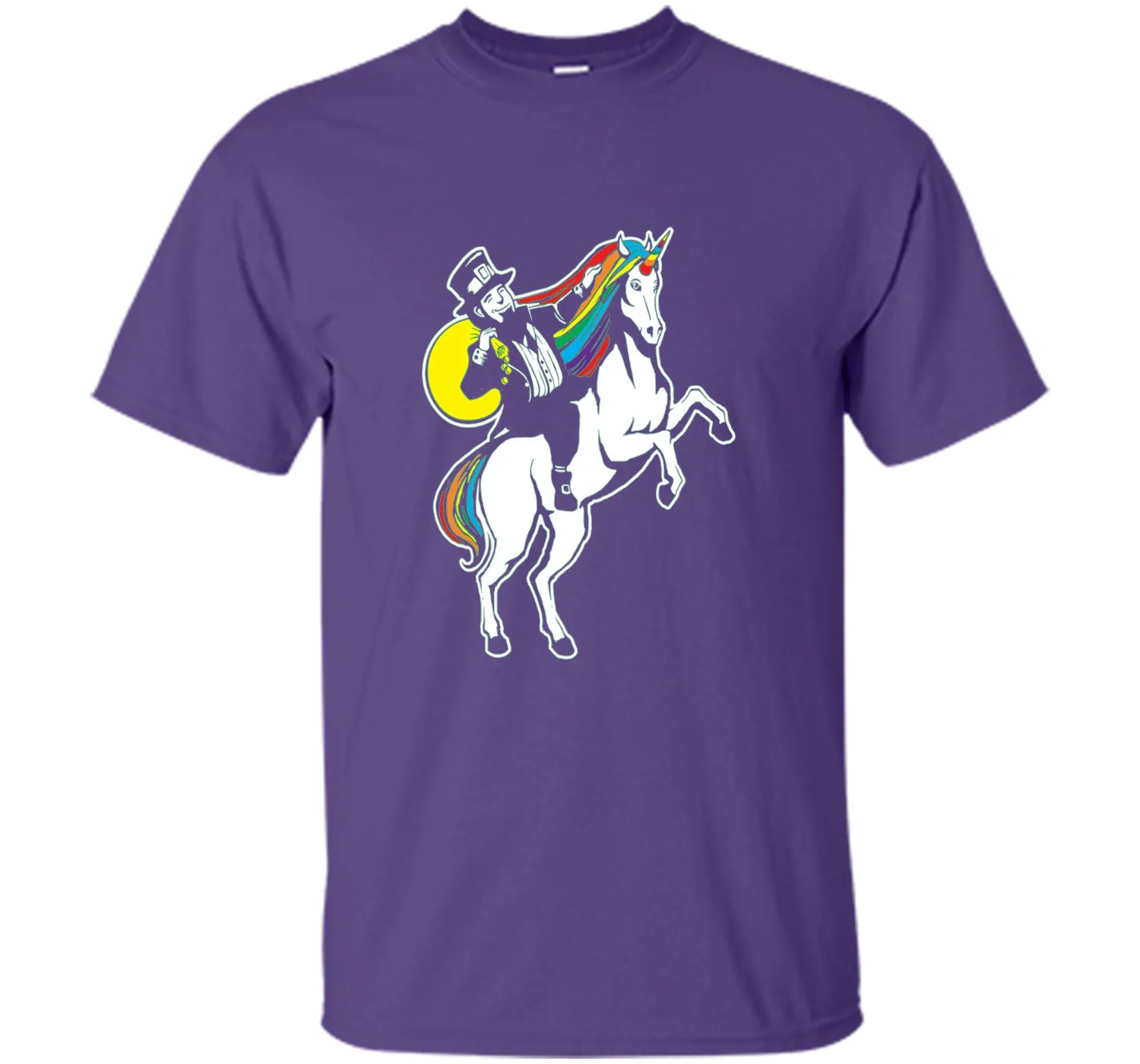 St Patrick's Day Lepricorn Leprechaun Riding Unicorn T-Shirt