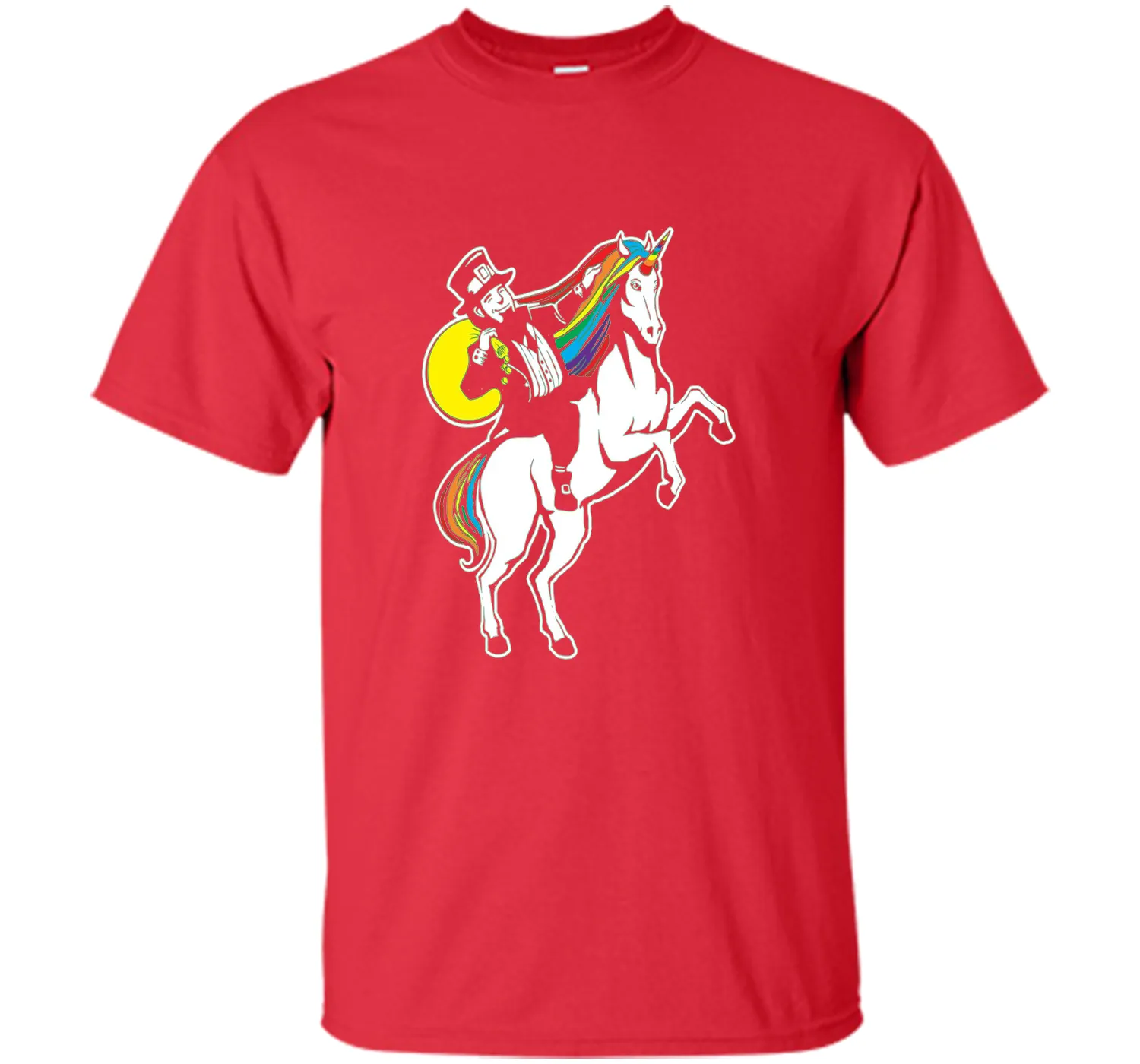 St Patrick's Day Lepricorn Leprechaun Riding Unicorn T-Shirt