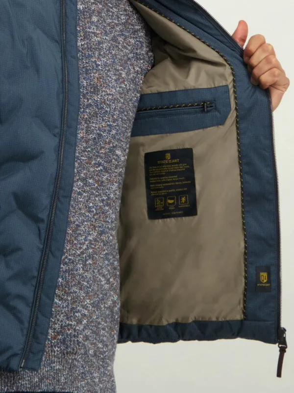 STATE OF ART DARK NAVY PRINTED JACKET
