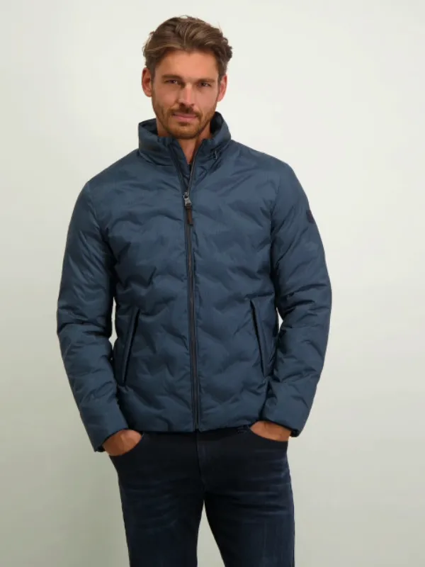 STATE OF ART DARK NAVY PRINTED JACKET