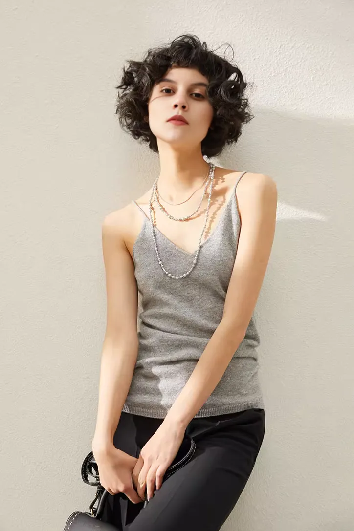 Strap Cashmere Tank Top