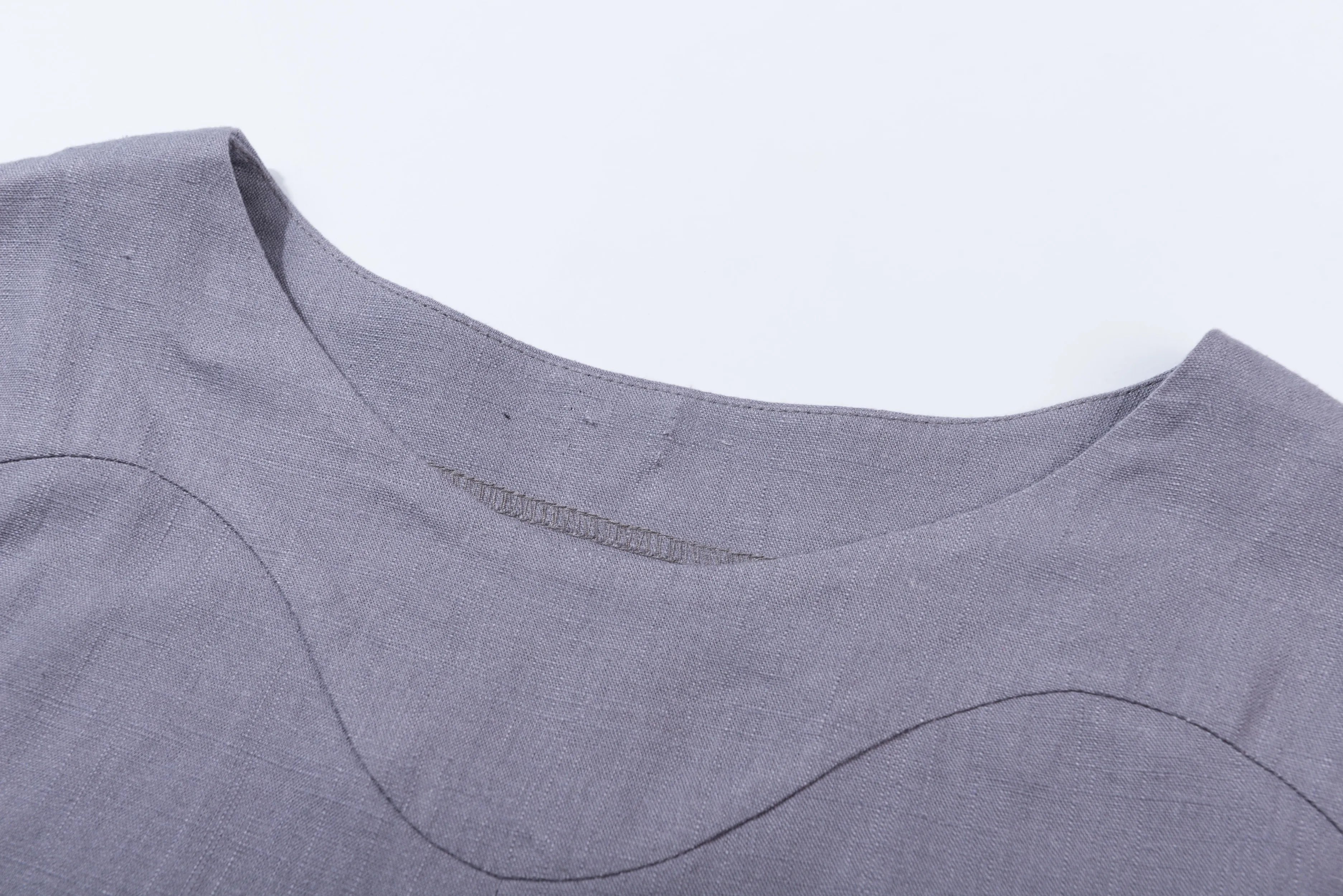 summer top, Linen blouse, gray linen tee, linen shirt women, short sleeve blouse 1920