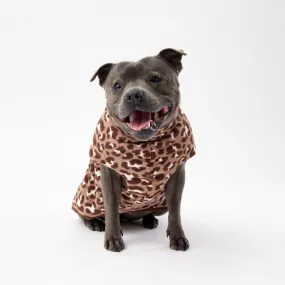 The Floofy Fleece Dog Coat | Chocolate Animal Print